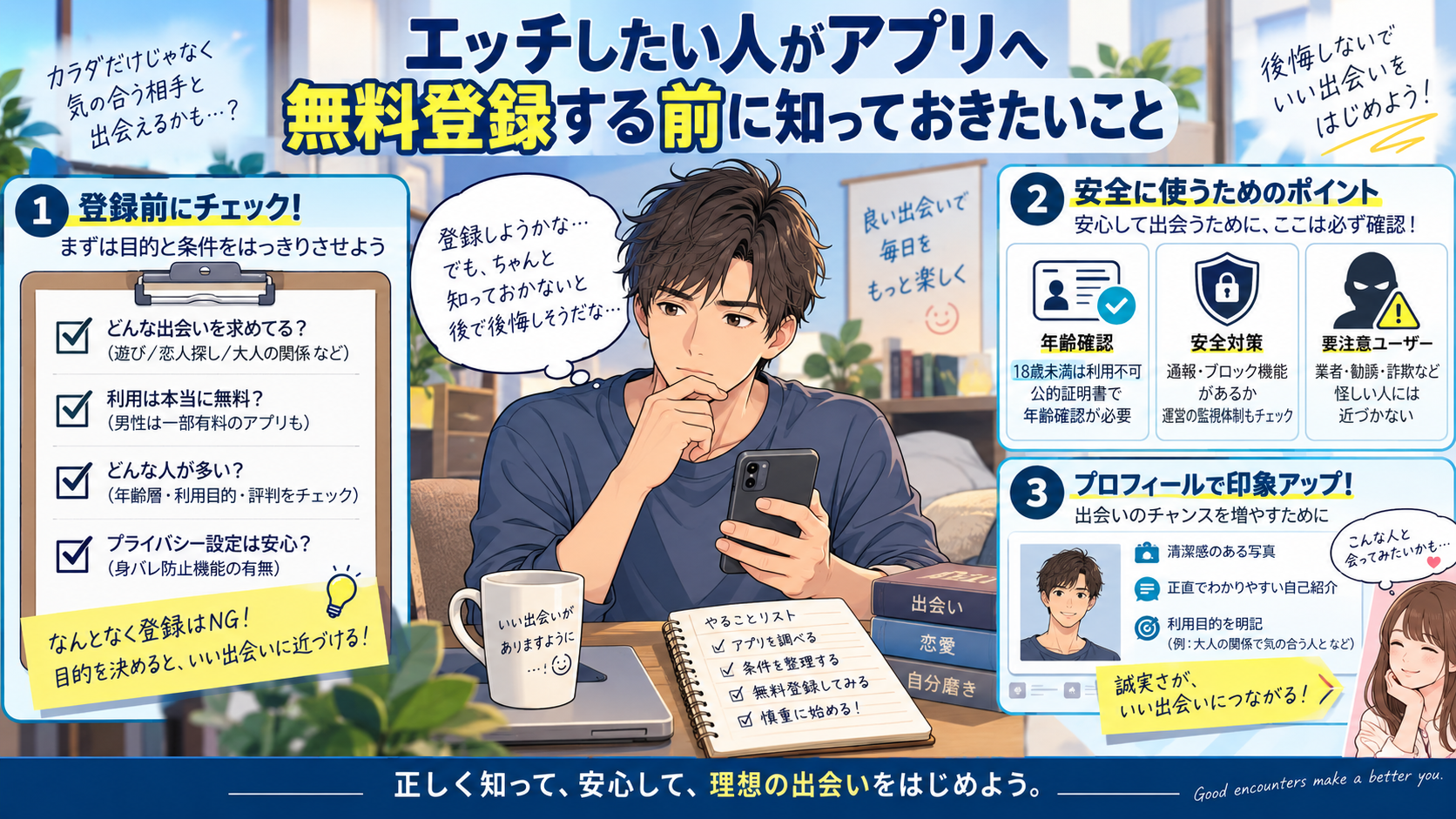 エッチしたい人がアプリへ無料登録する前に知っておきたいこと画像
