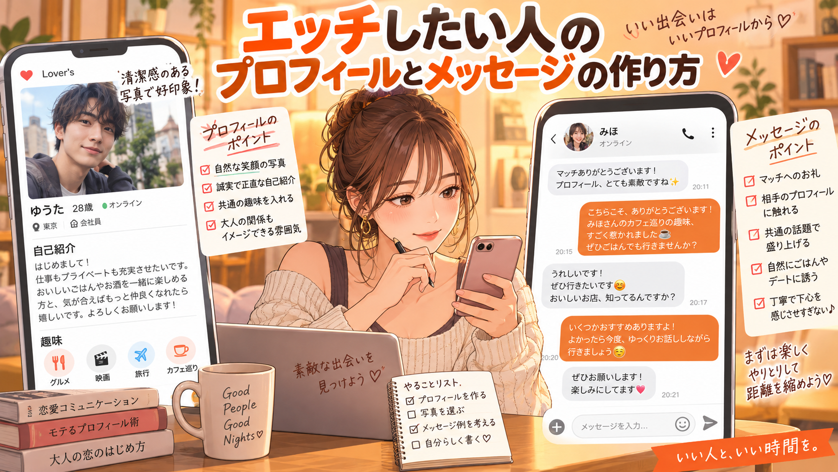 エッチしたい人のプロフィールとメッセージの作り方