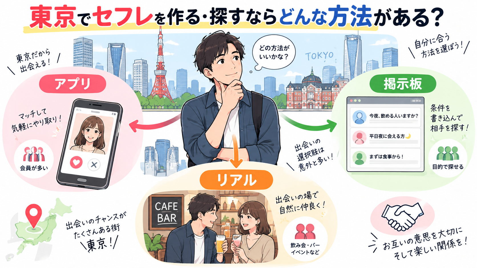 東京でセフレを作る・探すならどんな方法がある？