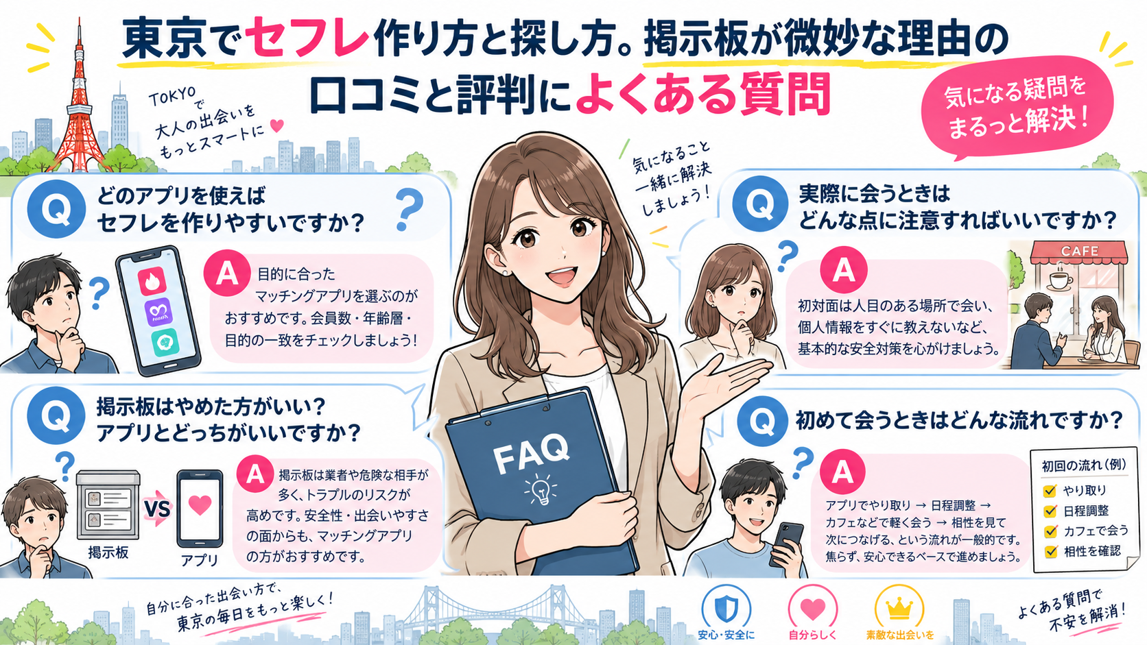 東京でセフレ作り方と探し方。掲示板が微妙な理由の口コミと評判によくある質問画像