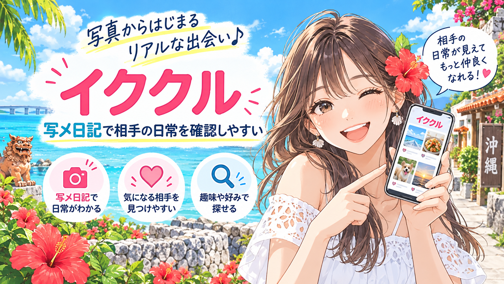イククル｜写メ日記で相手の日常を確認しやすい画像