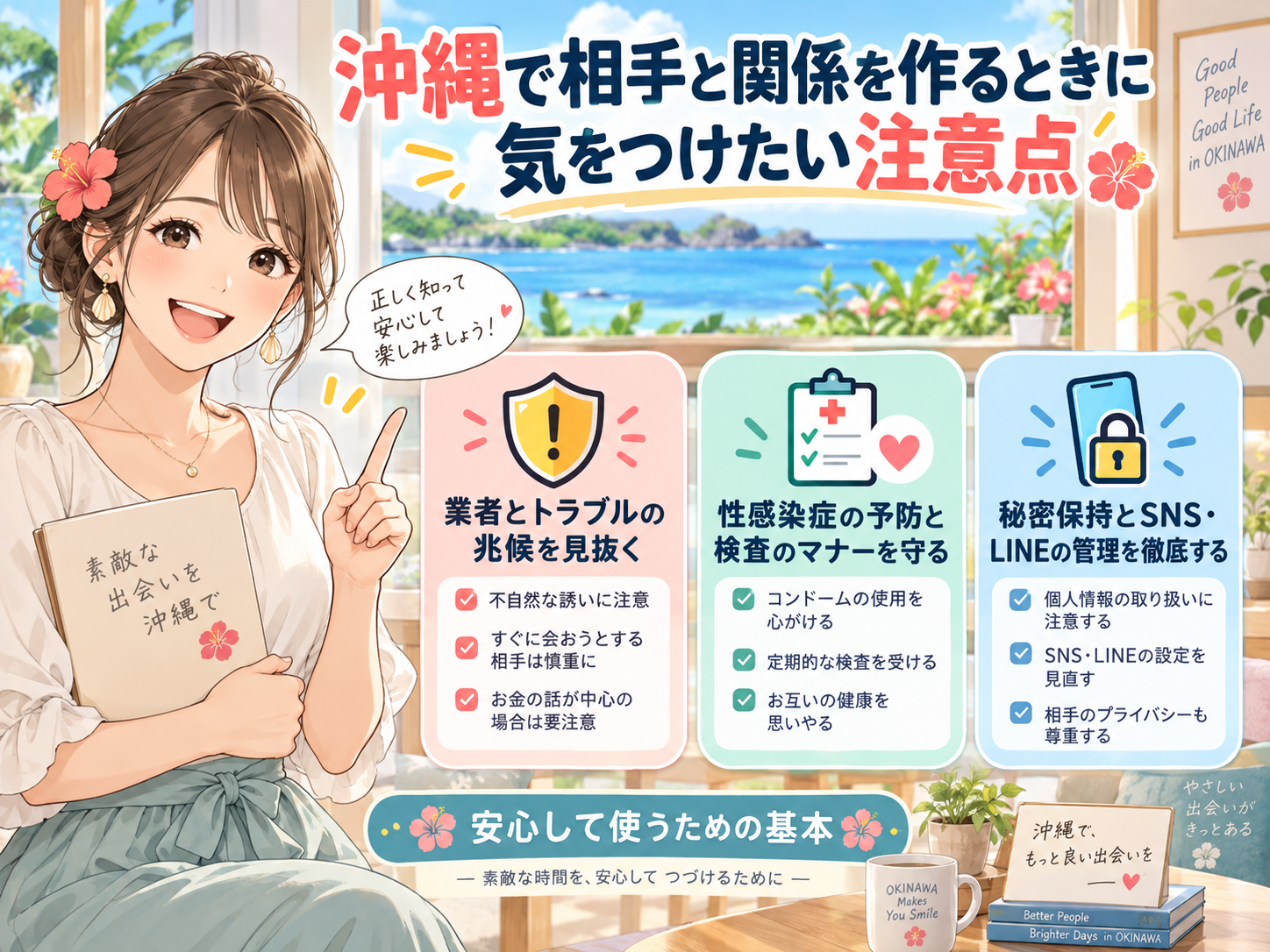 沖縄でセフレを作るときに気をつけたい注意点画像