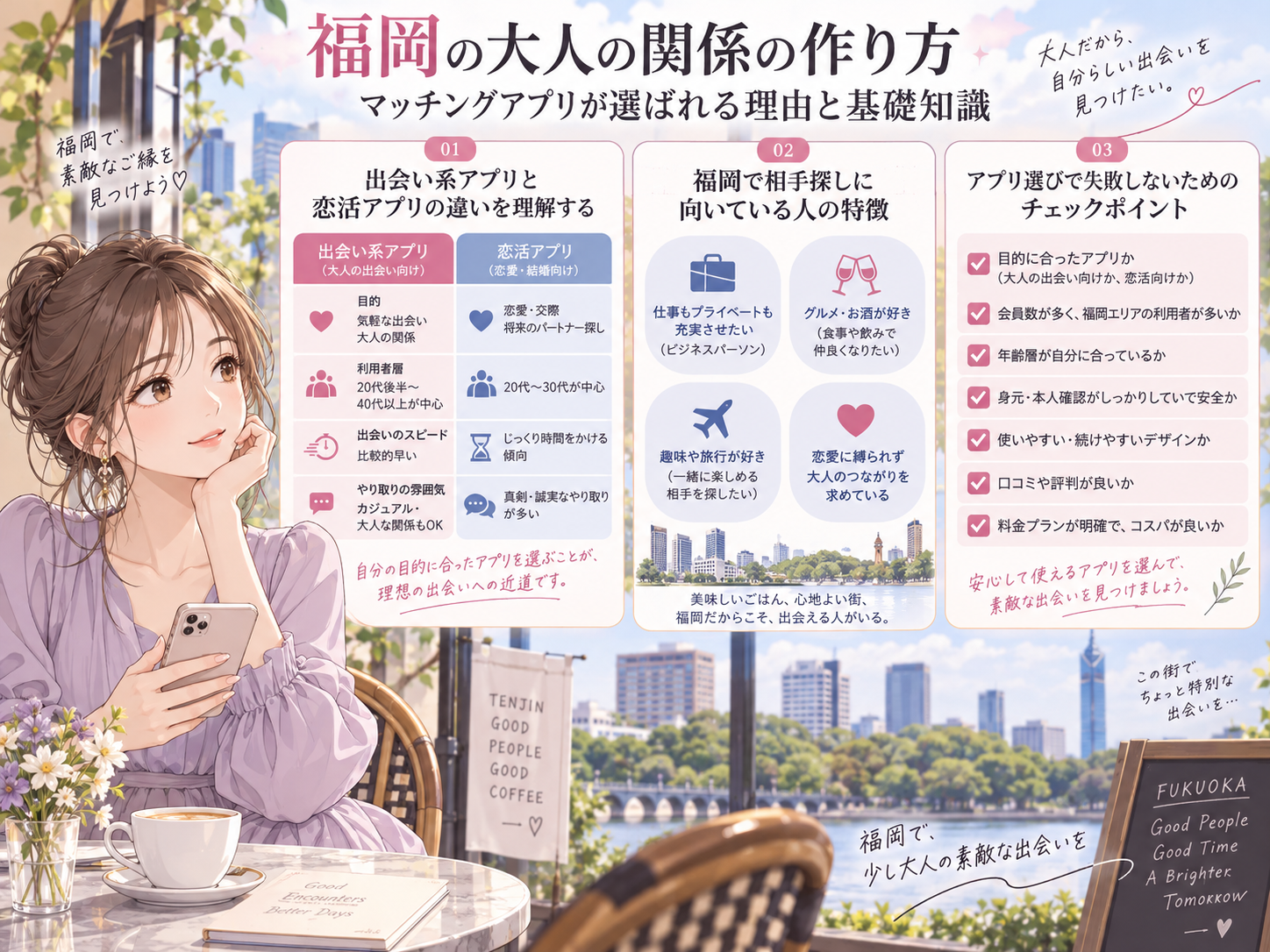 福岡のセフレの作り方｜マッチングアプリが選ばれる理由と基礎知識画像