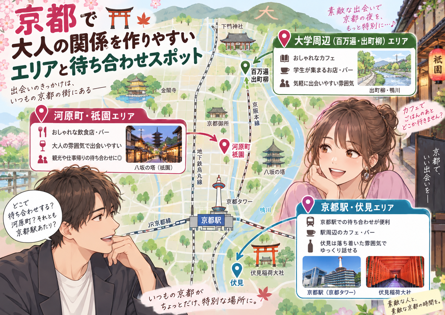 京都でセフレを作りやすいエリアと待ち合わせスポット画像
