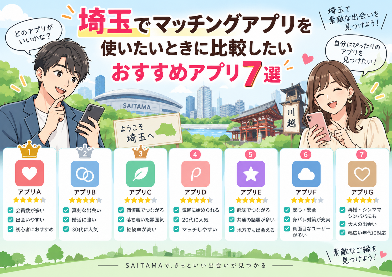 埼玉でセフレを作りたいときに比較したいおすすめアプリ7選画像