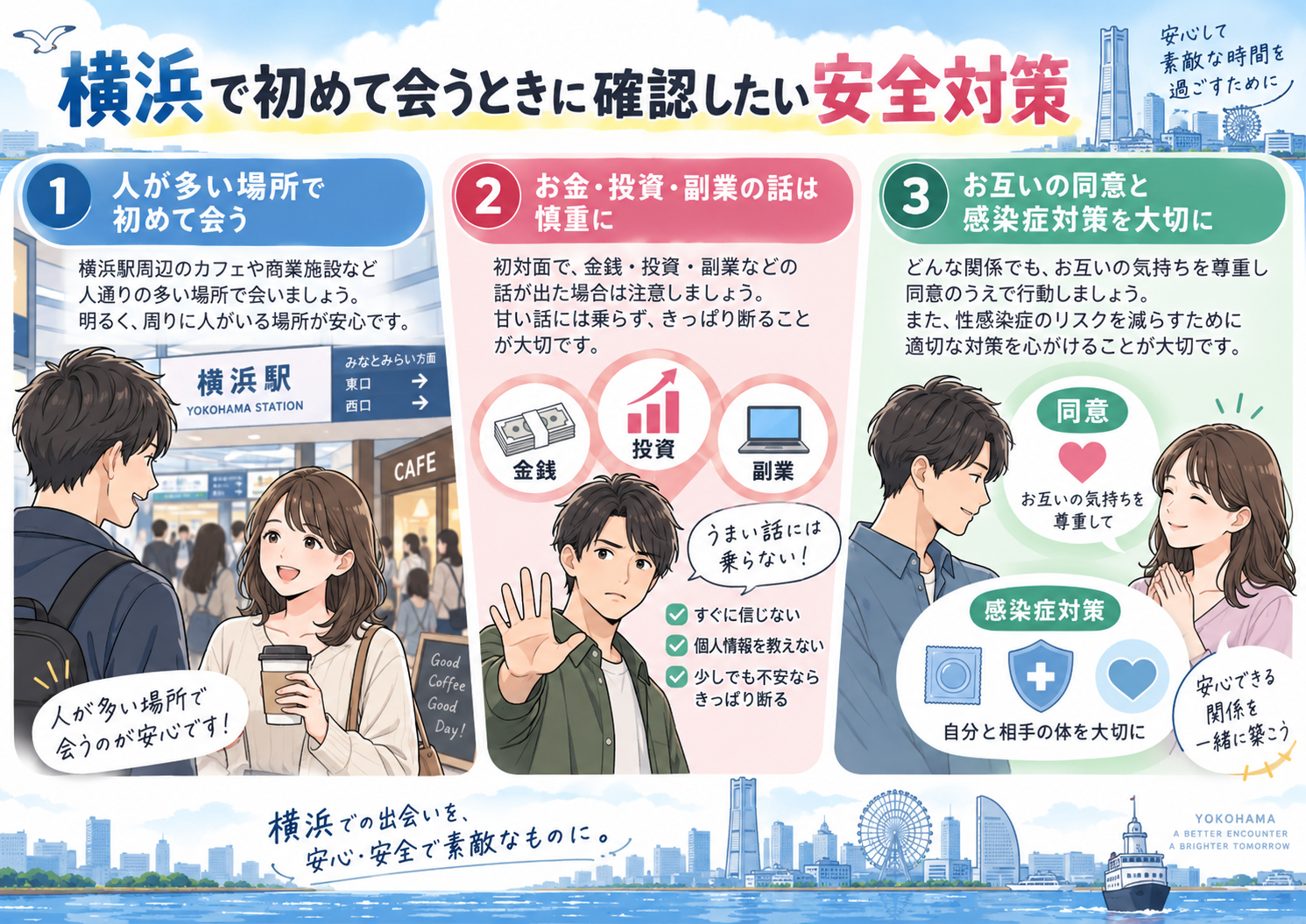 横浜でセフレに初めて会うときに確認したい安全対策画像