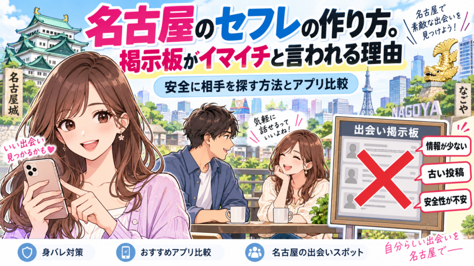 名古屋のセフレの作り方。掲示板がイマイチと言われる理由アイキャッチ